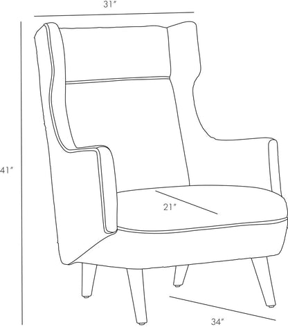 Arteriors Home Budelli Wing Chair Cognac Leather lifestyle