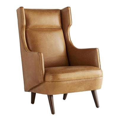 Arteriors Home Budelli Wing Chair Cognac Leather