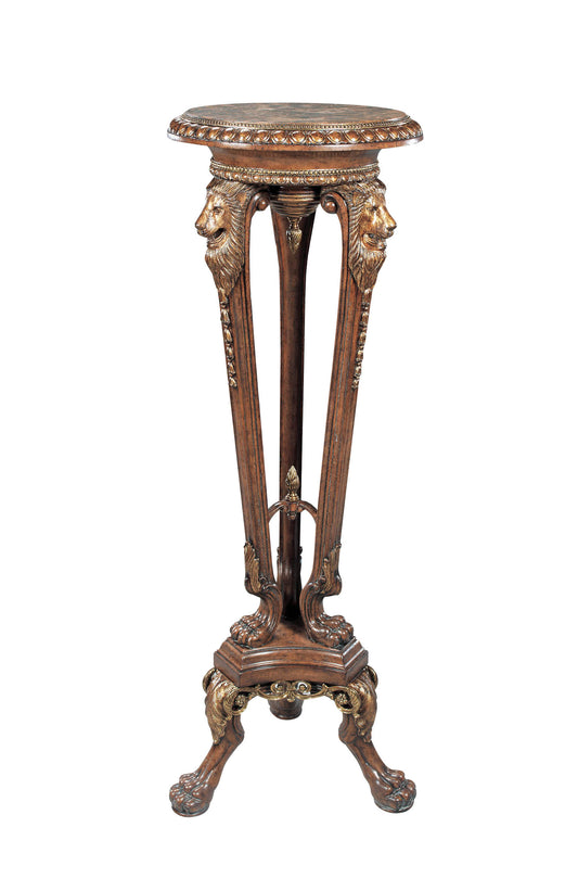 Maitland-Smith Lion Pedestal Table Brown