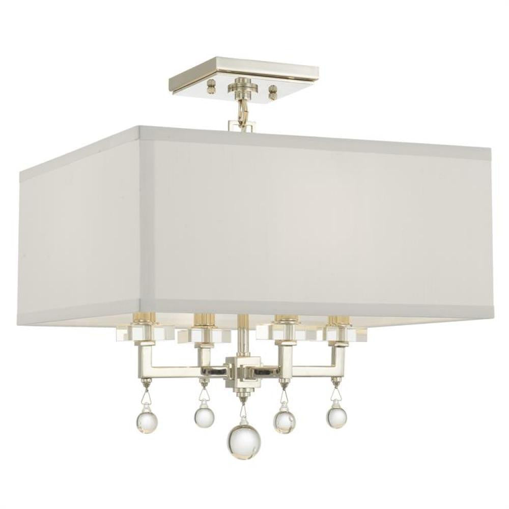 Crystorama Paxton Semi Flush Mount Polished Nickel
