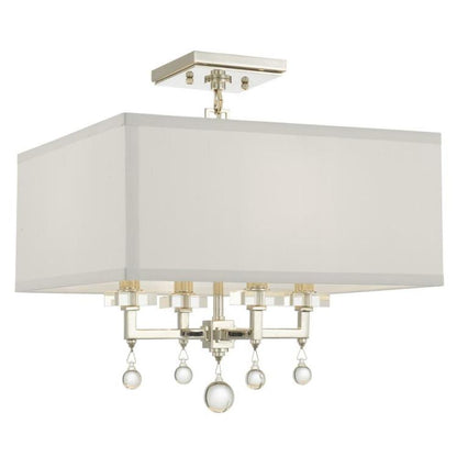 Crystorama Paxton Semi Flush Mount Polished Nickel