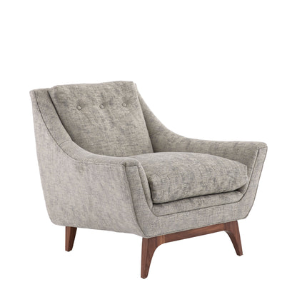 Arteriors Home Neptune Lounge Chair Oyster Jacquard Dark Walnut