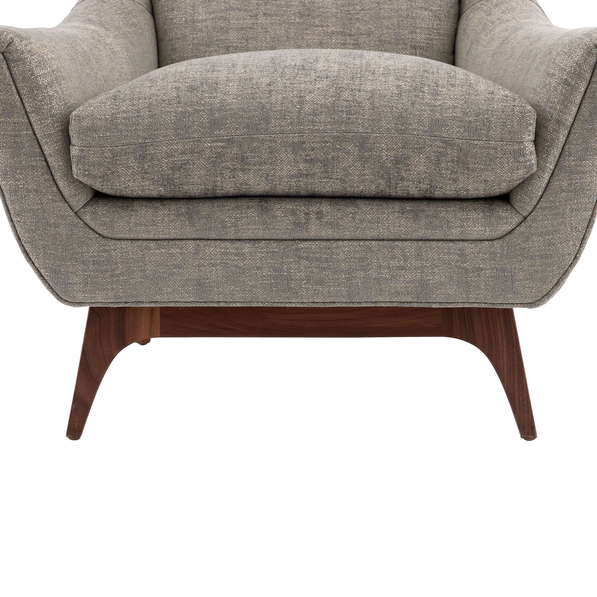 Arteriors Home Neptune Lounge Chair Oyster Jacquard Dark Walnut