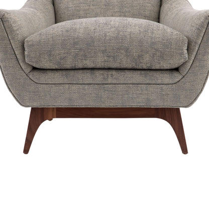 Arteriors Home Neptune Lounge Chair Oyster Jacquard Dark Walnut