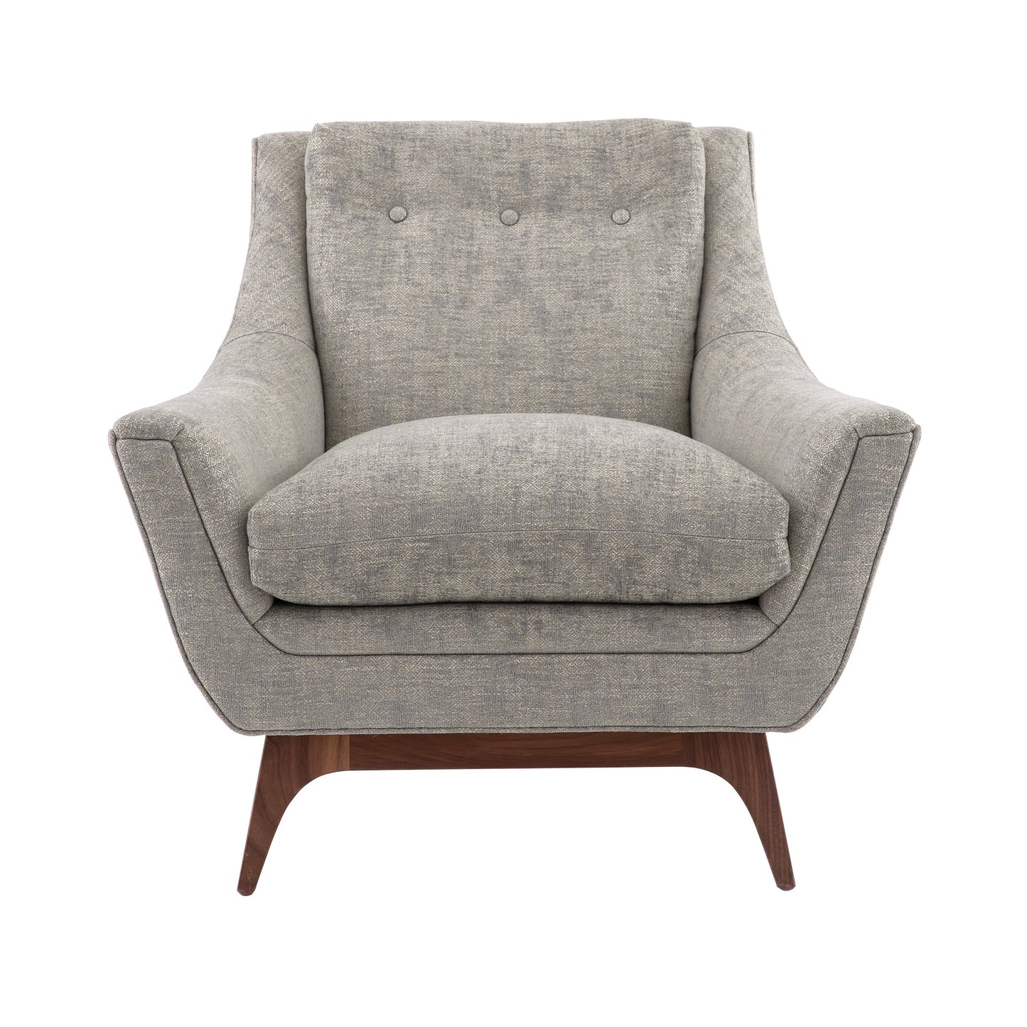 Arteriors Home Neptune Lounge Chair Oyster Jacquard Dark Walnut