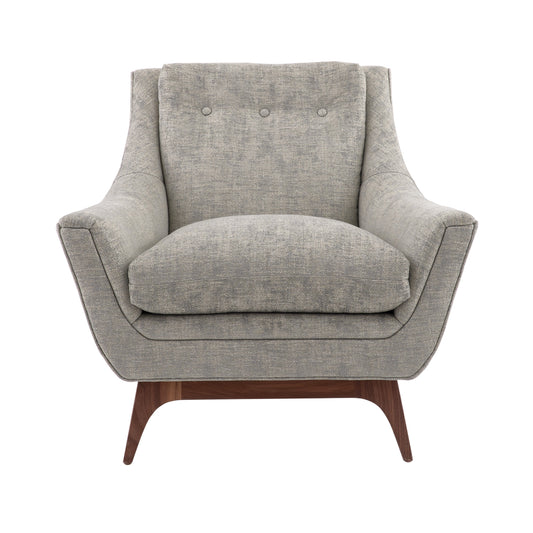 Arteriors Home Neptune Lounge Chair Oyster Jacquard Dark Walnut