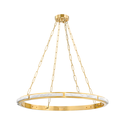 Hudson Valley Wingate 36" Chandelier Aged Brass