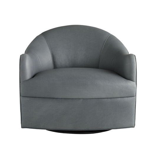Delfino Chair, Anchor Grey Leather Swivel