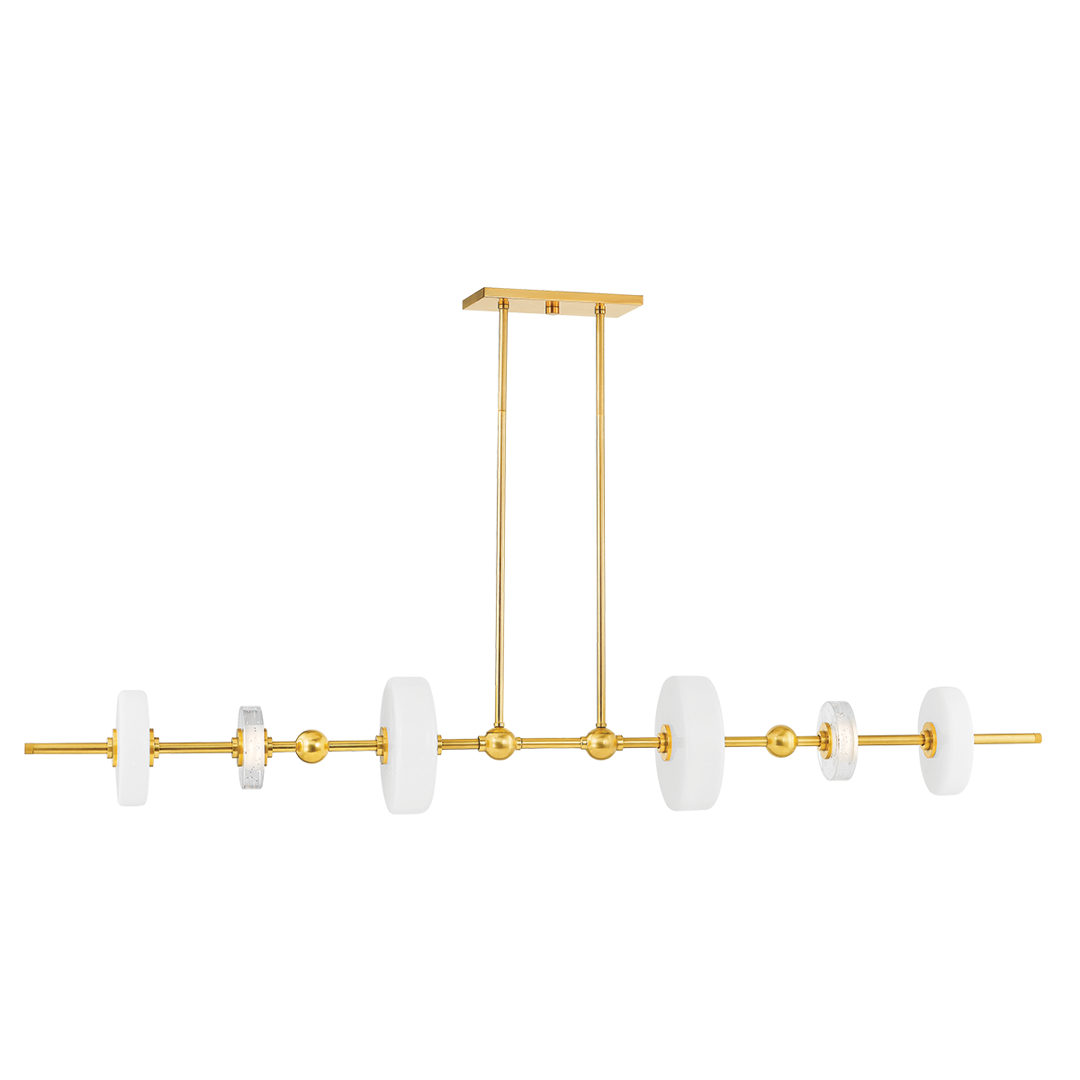 Hudson Valley Maynard 6-Light Linear Chandelier Aged Brass