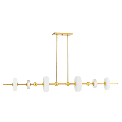 Hudson Valley Maynard 6-Light Linear Chandelier Aged Brass