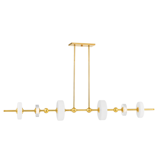 Hudson Valley Maynard 6-Light Linear Chandelier Aged Brass