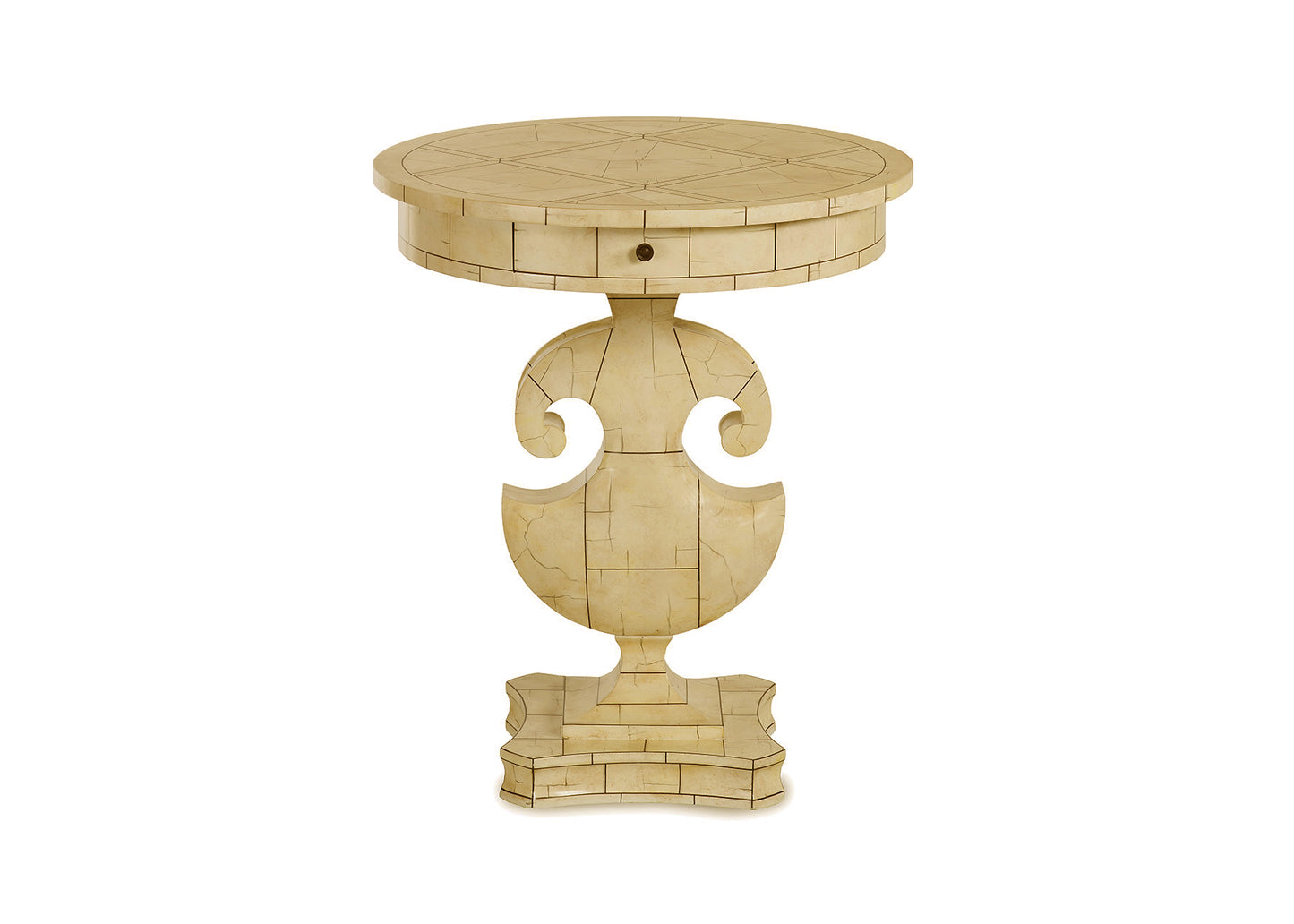 Maitland-Smith Lyre Spot Accent Table Ivory