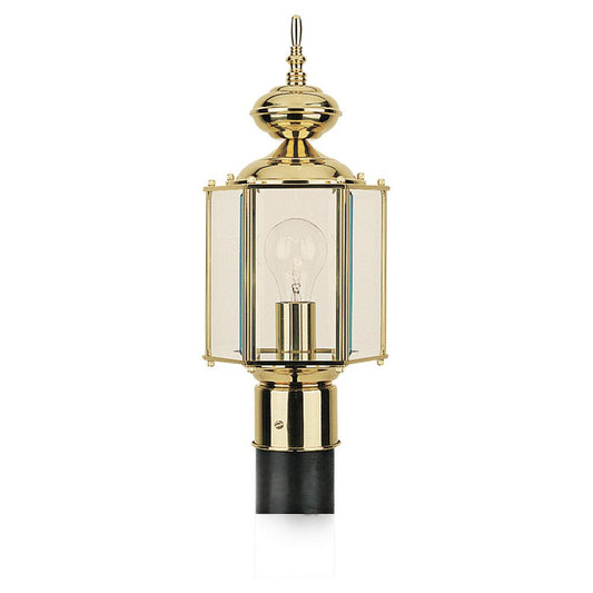 Generation Lighting Classico One Light Outdoor Post Lantern Polished Brass