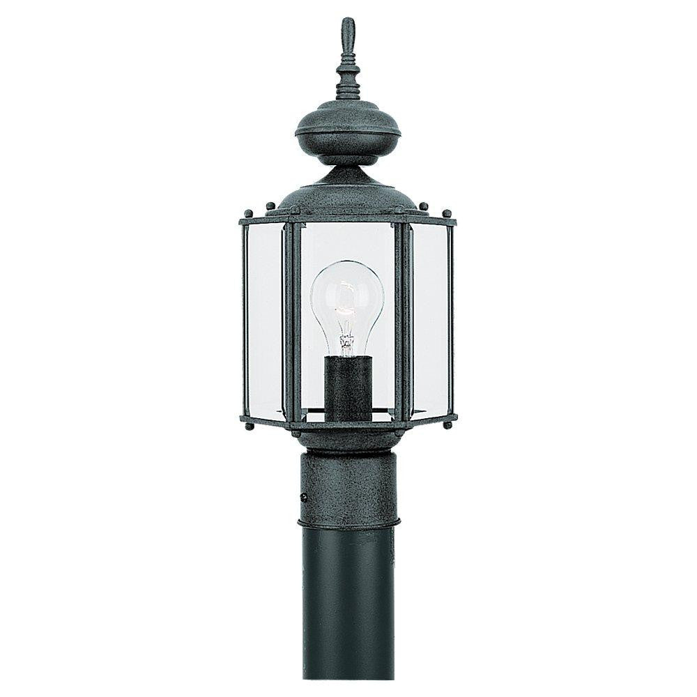 Generation Lighting Classico One Light Outdoor Post Lantern Black
