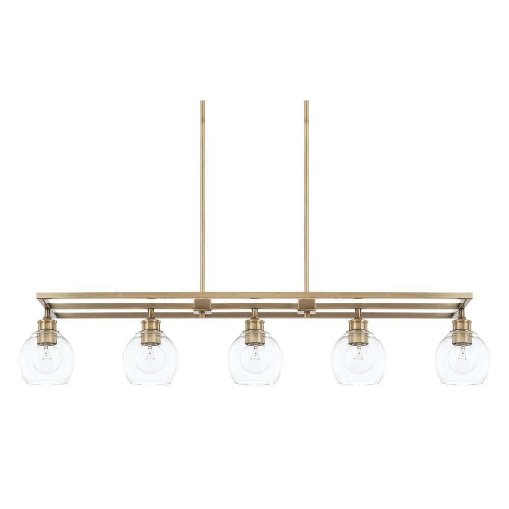 Capital Mid Century Linear Chandelier Aged Brass