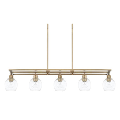 Capital Mid Century Linear Chandelier Aged Brass
