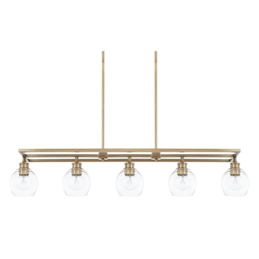 Capital Mid Century Linear Chandelier Aged Brass