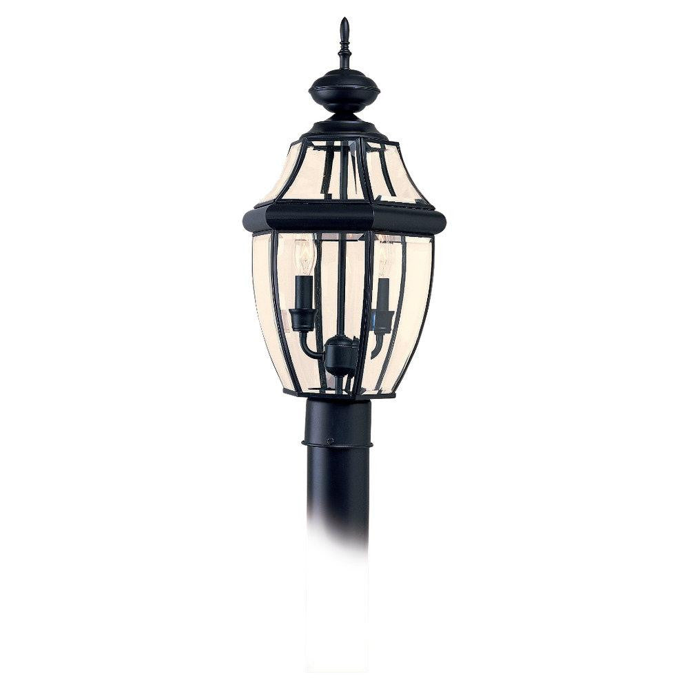 Generation Lighting Lancaster Two Light Outdoor Post Lantern Black
