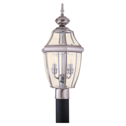 Generation Lighting Lancaster Two Light Outdoor Post Lantern Antique Brushed Nickel