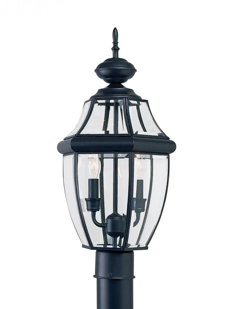 Generation Lighting Lancaster Two Light Outdoor Post Lantern Black