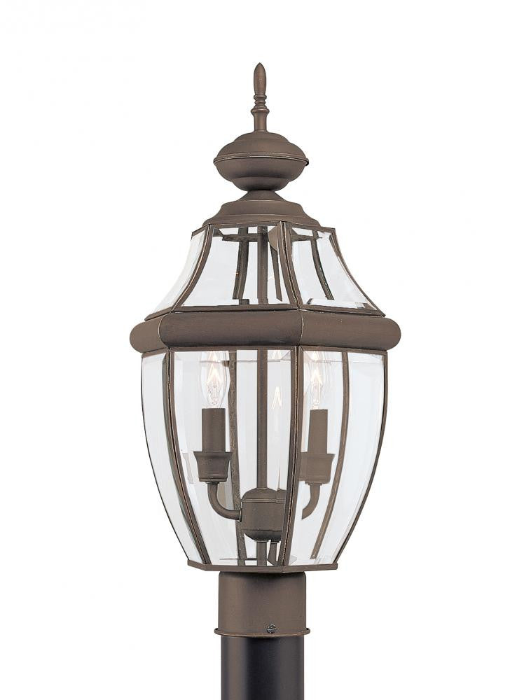 Generation Lighting Lancaster Two Light Outdoor Post Lantern Antique Bronze