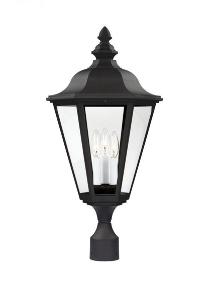 Generation Lighting Brentwood Three Light Outdoor Post Lantern Black