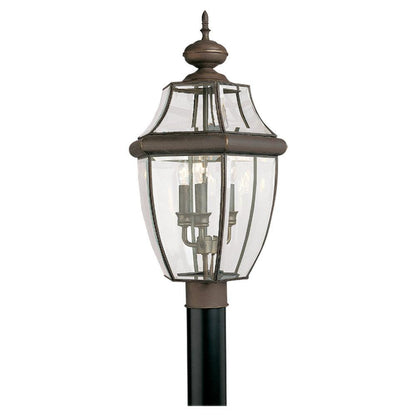 Generation Lighting Lancaster Three Light Outdoor Post Lantern Antique Bronze