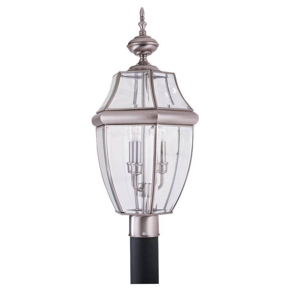 Generation Lighting Lancaster Three Light Outdoor Post Lantern Antique Brushed Nickel