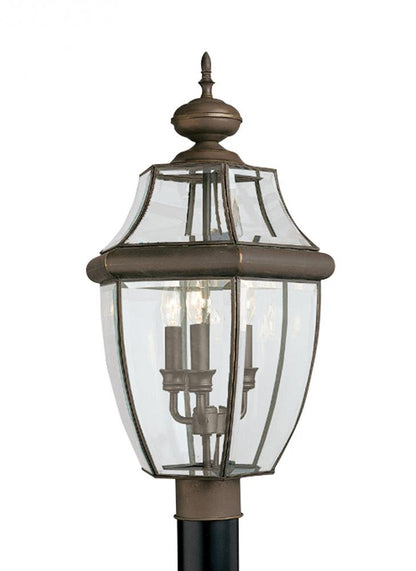 Generation Lighting Lancaster Three Light Outdoor Post Lantern Antique Bronze
