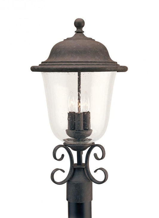 Generation Lighting Trafalgar Three Light Outdoor Post Lantern Oxidized Bronze