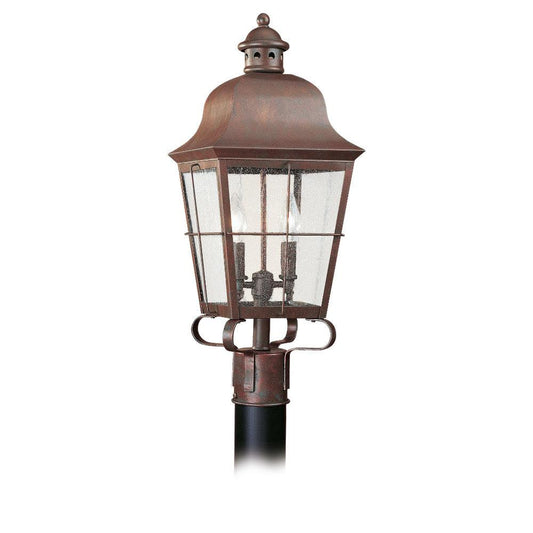 Generation Lighting Chatham Two Light Outdoor Post Lantern Weathered Copper