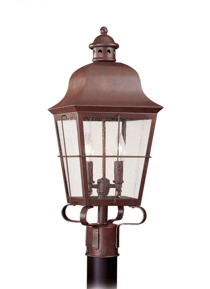 Generation Lighting Chatham Two Light Outdoor Post Lantern Weathered Copper