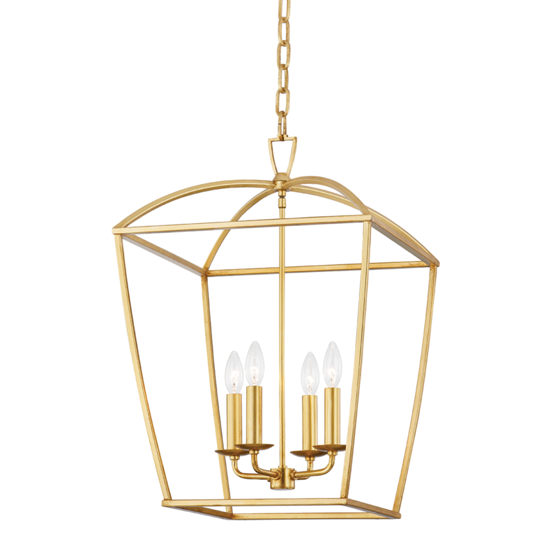 Hudson Valley Bryant Pendant Gold Leaf