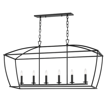 Hudson Valley Bryant Linear Chandelier Aged Iron