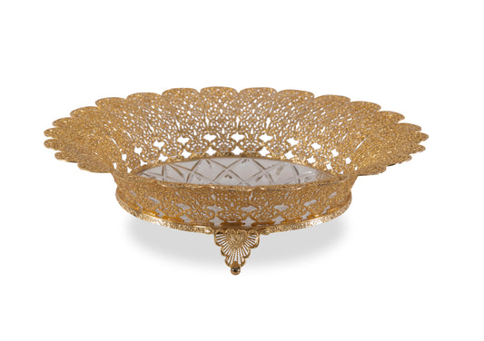 Maitland-Smith Carved Crystal Bowl