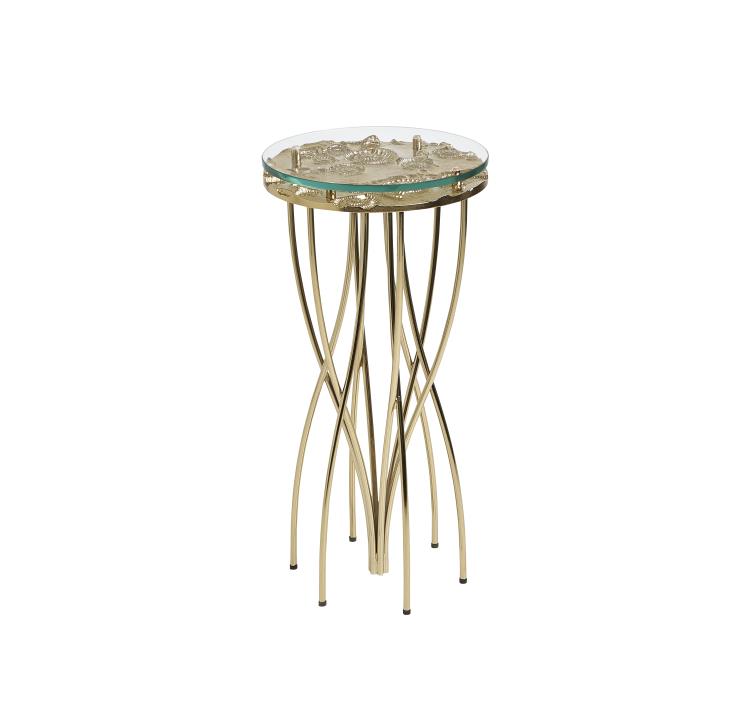 Maitland-Smith Coastal Side Table Brass