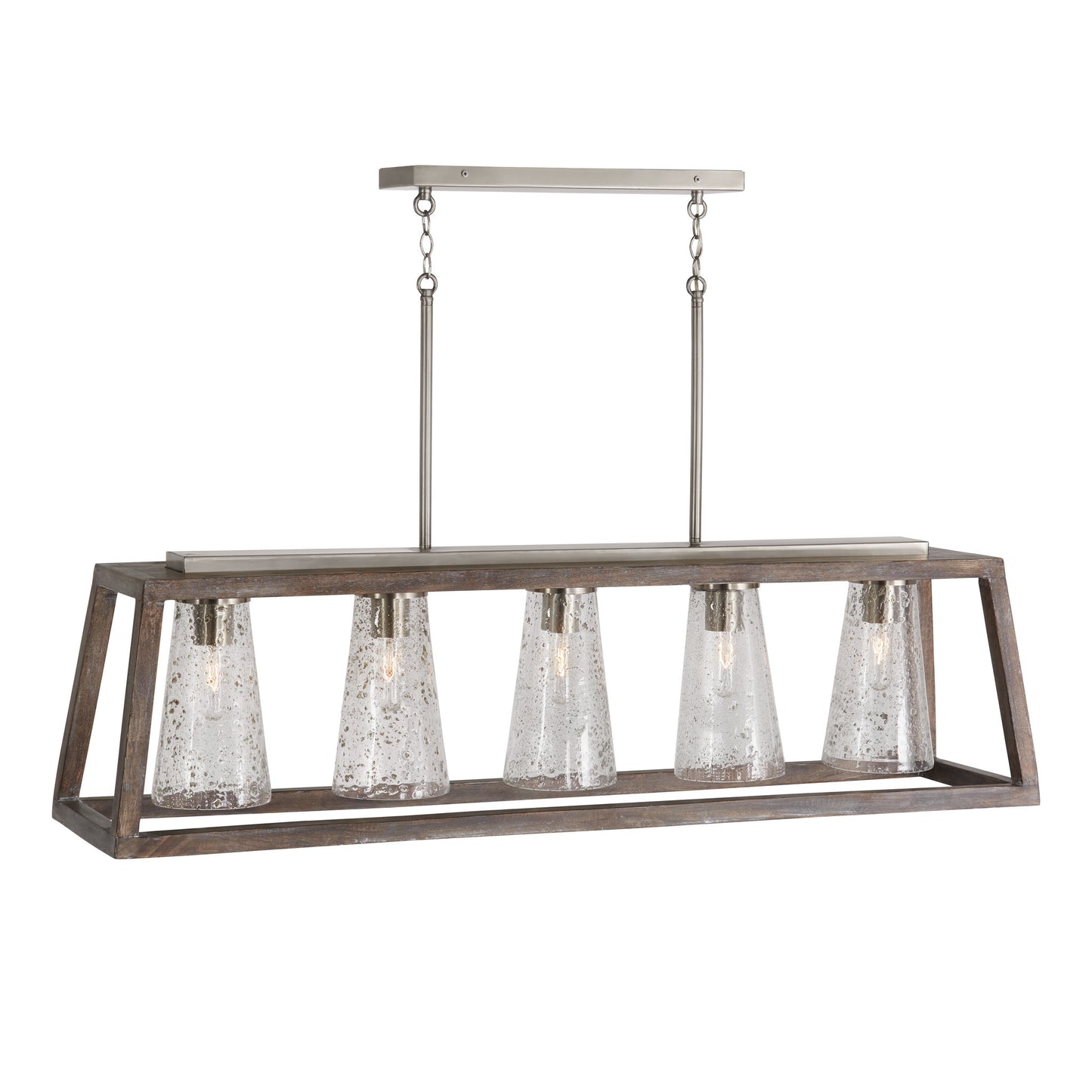 Capital Connor 5-Light Linear Chandelier in Black Wash and Matte Nickel