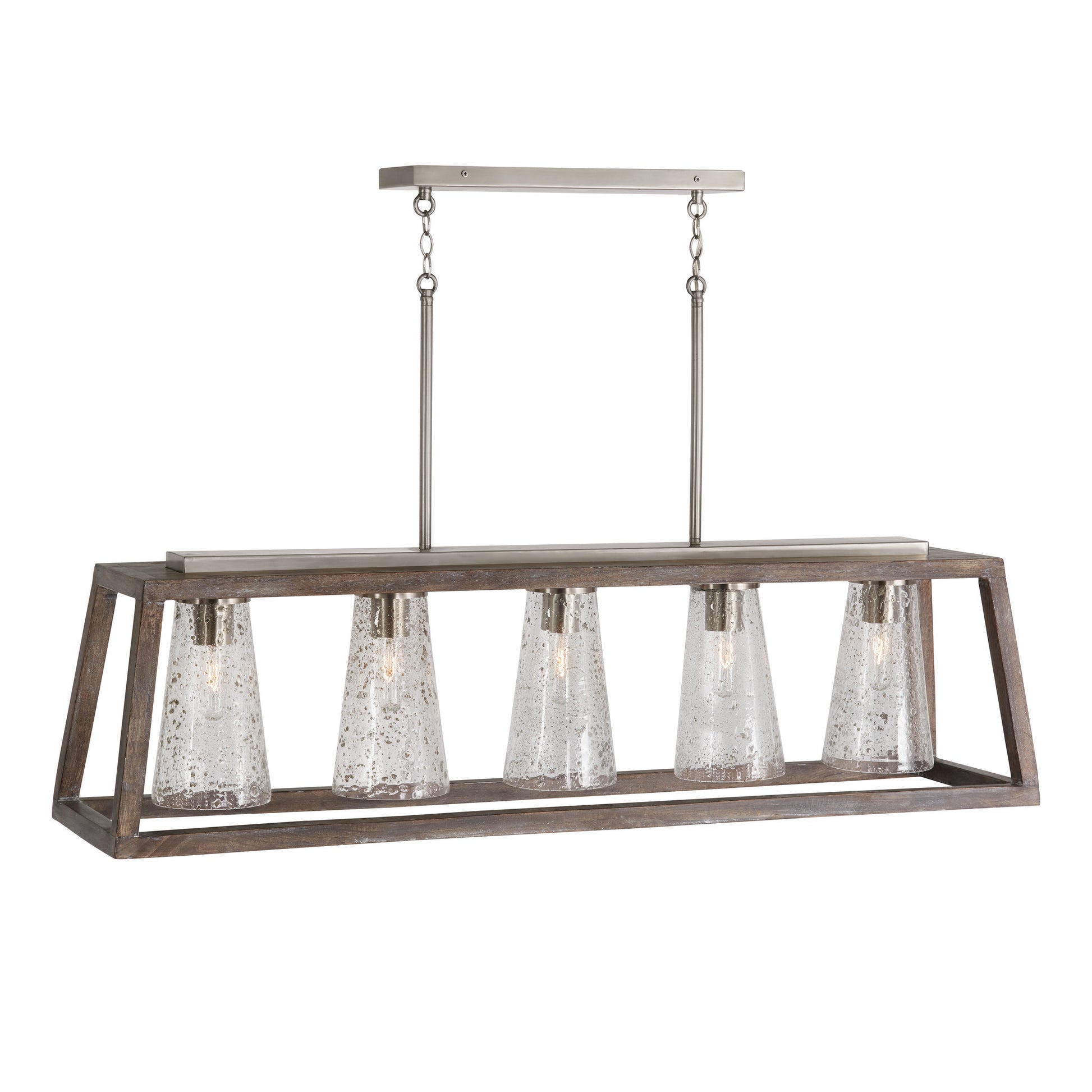 Capital Connor 5-Light Linear Chandelier in Black Wash and Matte Nickel