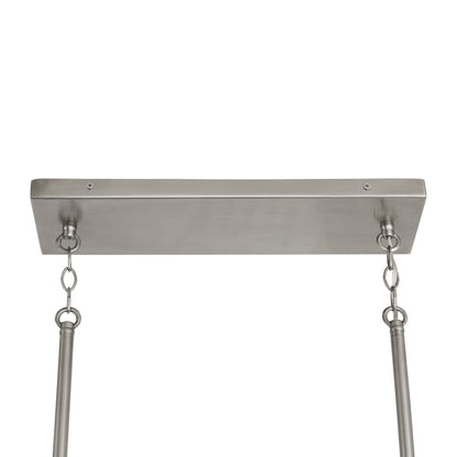 Capital Connor 5-Light Linear Chandelier in Black Wash and Matte Nickel