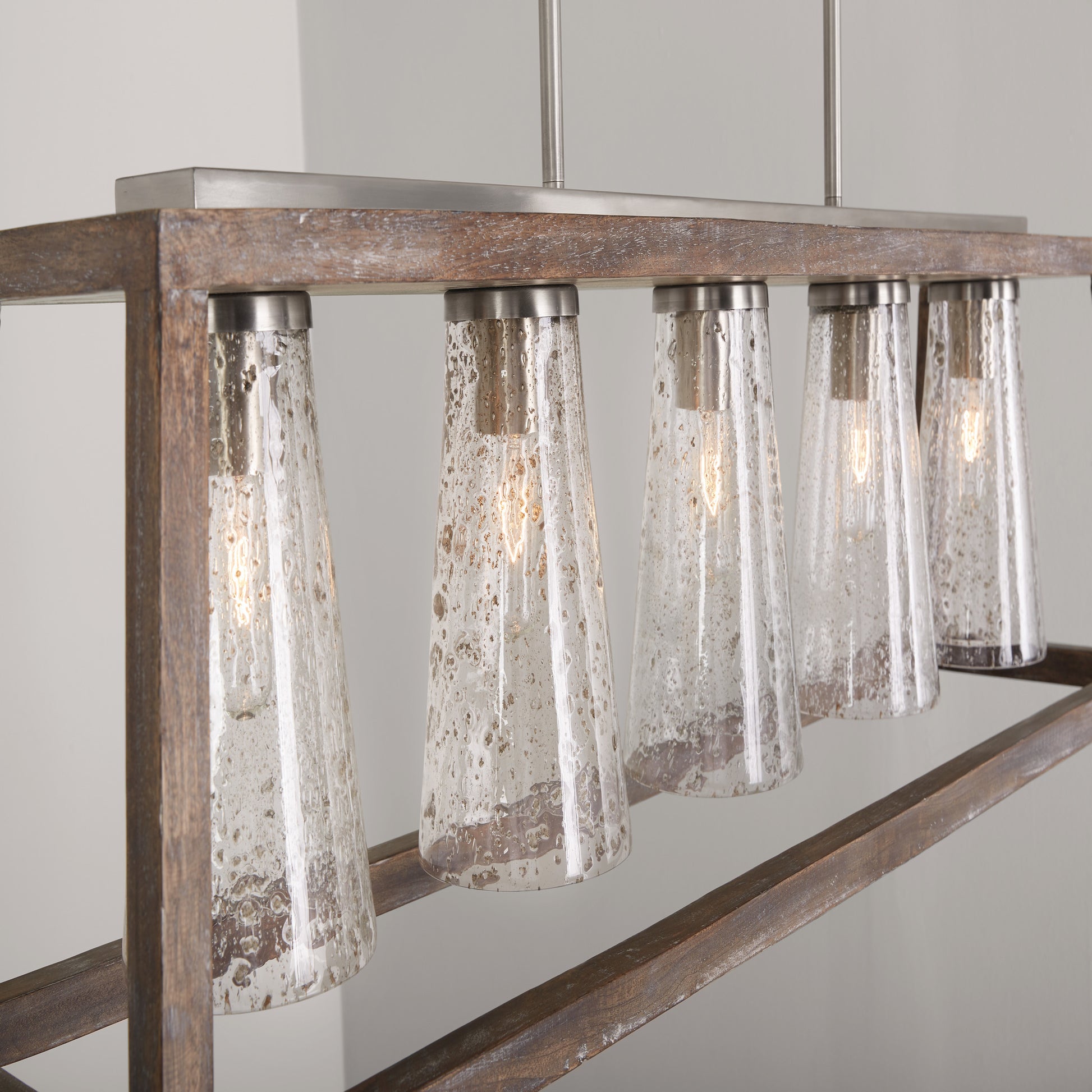 Capital Connor 5-Light Linear Chandelier in Black Wash and Matte Nickel