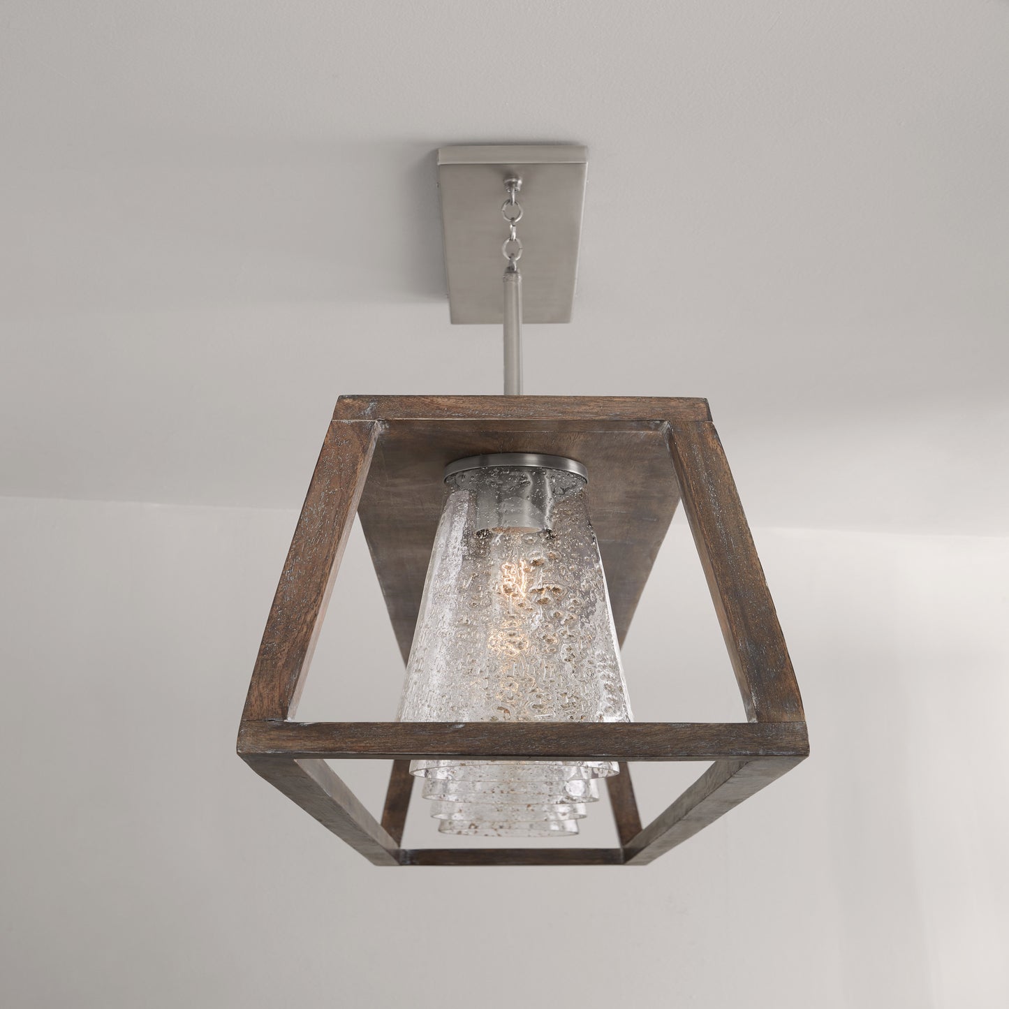 Capital Connor 5-Light Linear Chandelier in Black Wash and Matte Nickel