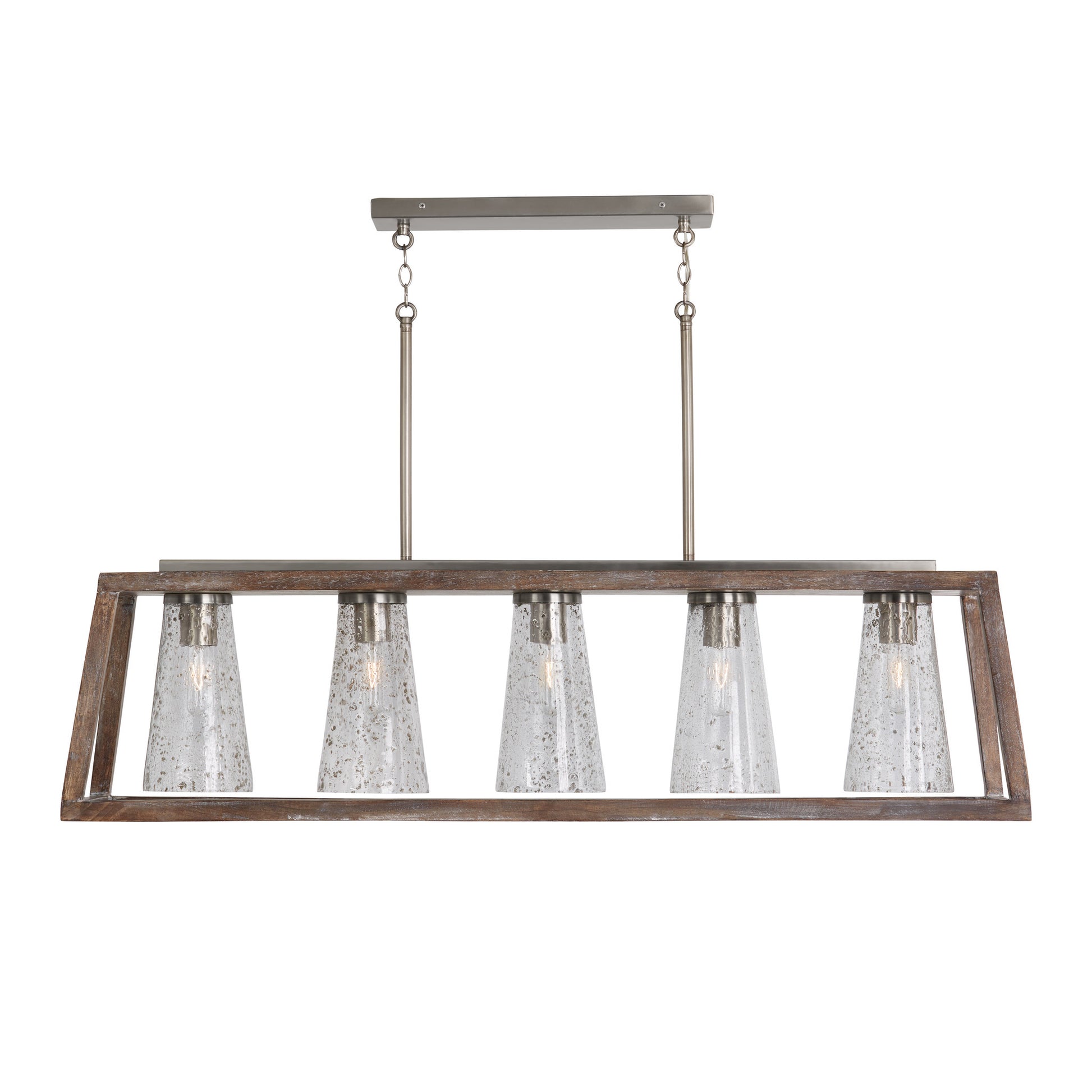 Capital Connor 5-Light Linear Chandelier in Black Wash and Matte Nickel