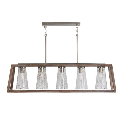 Capital Connor 5-Light Linear Chandelier in Black Wash and Matte Nickel