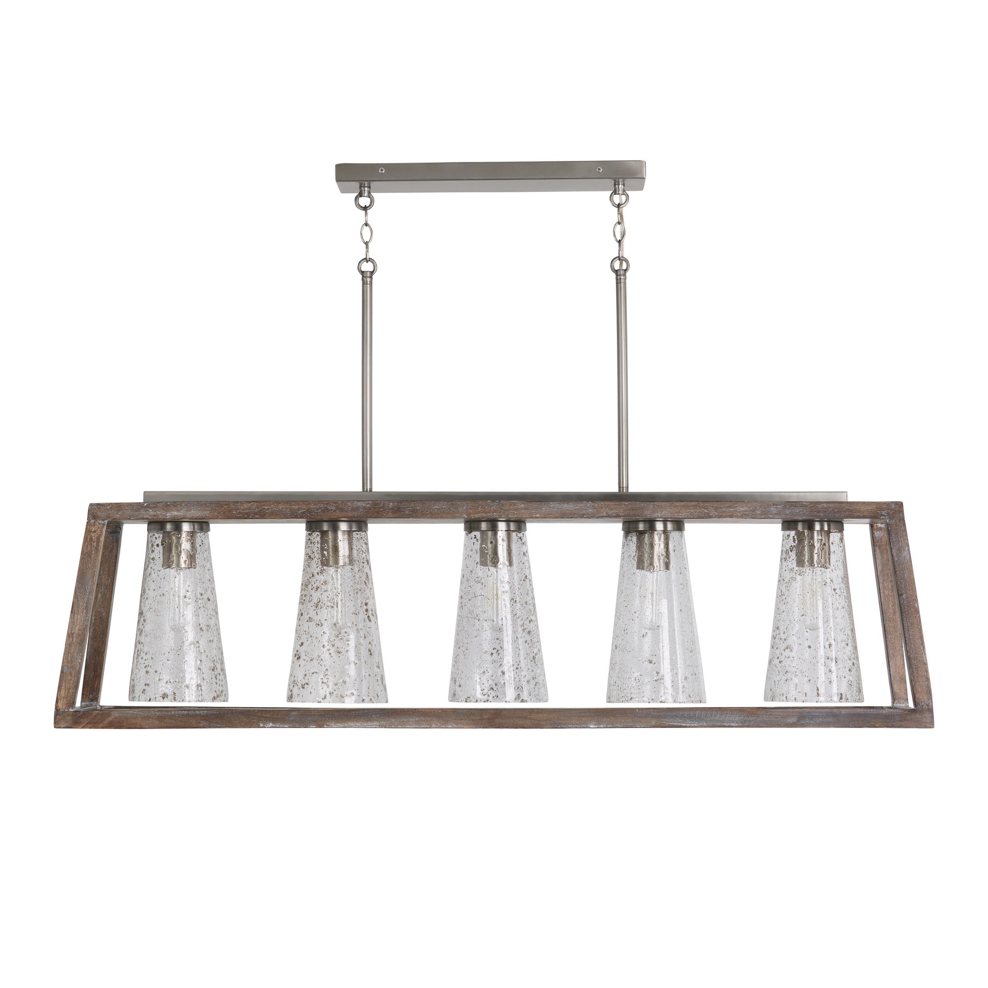 Capital Connor 5-Light Linear Chandelier in Black Wash and Matte Nickel