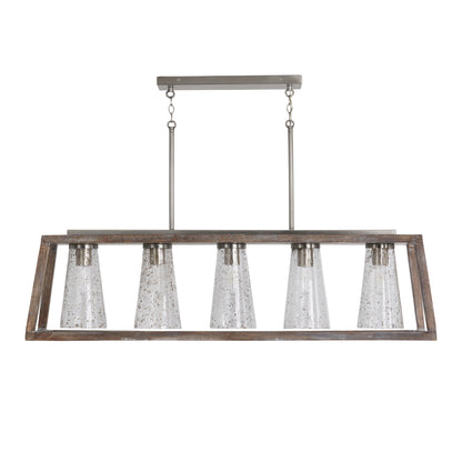 Capital Connor 5-Light Linear Chandelier in Black Wash and Matte Nickel