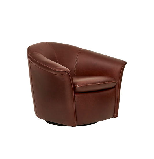 Maitland-Smith Scoop Swivel Chair in Brown