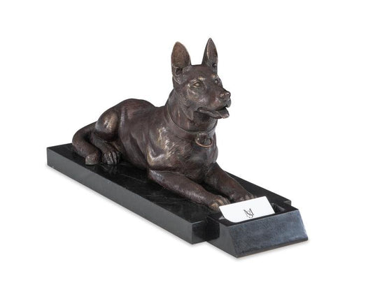Maitland-Smith German Shepherd Card Holder Dark Bronze