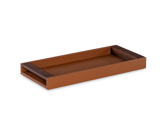Maitland-Smith Small Saddle Tray in Brown