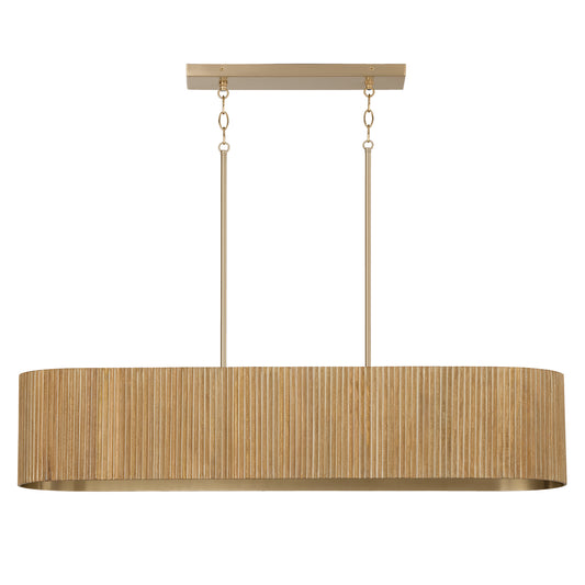 Capital Donovan Linear Chandelier - White Wash and Matte Brass