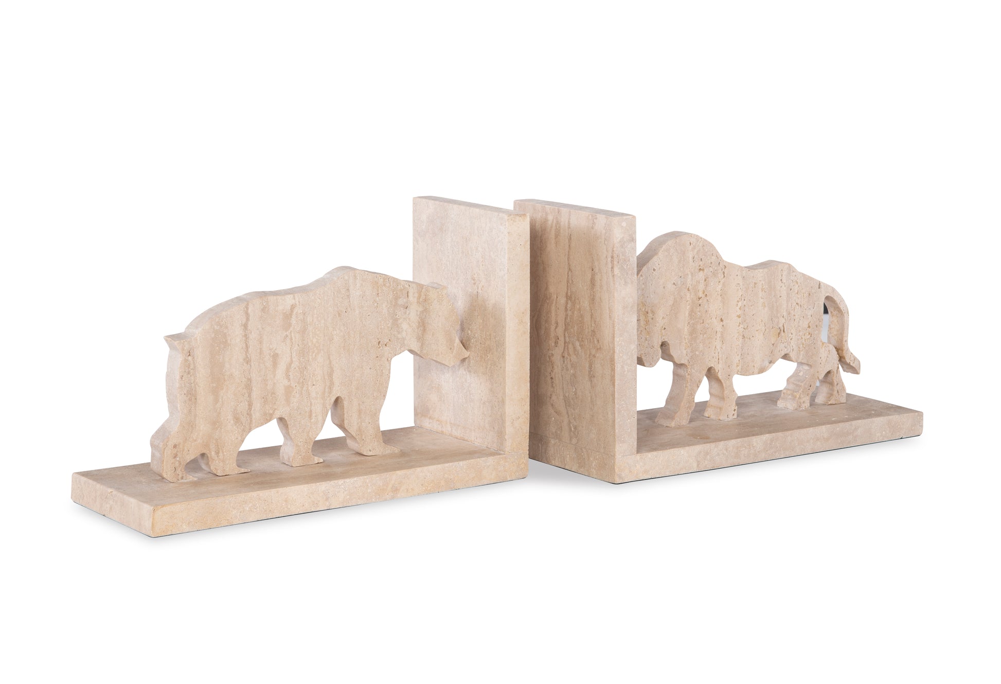 Maitland-Smith Bull/Bear Bookend White
